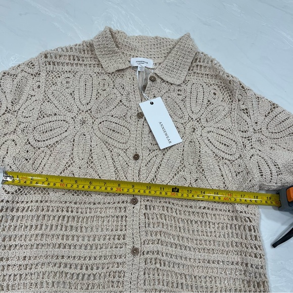 Anniwear Los Angeles Cream Crochet Floral Top Size S/M - Picture 4 of 6